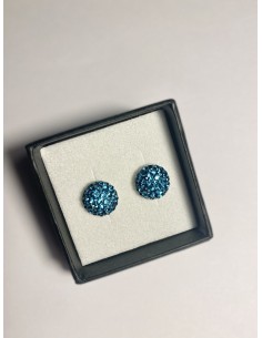 Sterling silver earrings and a half turquoise glass ball